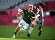 27 July 2021; Adam Leavy of Ireland in action against Yeon Sik Jeong of Republic of Korea during the Men's Rugby Sevens 9th place play-off match between Ireland and Republic of Korea at the Tokyo Stadium during the 2020 Tokyo Summer Olympic Games in Tokyo, Japan. Photo by Stephen McCarthy/Sportsfile