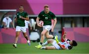 27 July 2021; Gavin Mullin of Ireland on his way to scoring a try during the Men's Rugby Sevens 9th place play-off match between Ireland and Republic of Korea at the Tokyo Stadium during the 2020 Tokyo Summer Olympic Games in Tokyo, Japan. Photo by Stephen McCarthy/Sportsfile