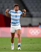 27 July 2021; Rodrigo Isgro of Argentina celebrates following the Men's Rugby Sevens quarter-final match between South Africa and Argentina at the Tokyo Stadium during the 2020 Tokyo Summer Olympic Games in Tokyo, Japan. Photo by Stephen McCarthy/Sportsfile