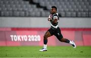 27 July 2021; Jerry Tuwai of Fiji on his way to scoring a try during the Men's Rugby Sevens quarter-final match between Fiji and Australia at the Tokyo Stadium during the 2020 Tokyo Summer Olympic Games in Tokyo, Japan. Photo by Stephen McCarthy/Sportsfile