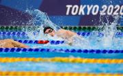 27 July 2021; Daniel Wiffen of Ireland in action during the heats of the 800 metre freestyle at the Tokyo Aquatics Centre during the 2020 Tokyo Summer Olympic Games in Tokyo, Japan. Photo by Ian MacNicol/Sportsfile