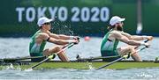 28 July 2021; Fintan McCarthy, left, and Paul O'Donovan of Ireland in action during the Men's Lightweight Double Sculls semi-final A/B at the Sea Forest Waterway during the 2020 Tokyo Summer Olympic Games in Tokyo, Japan. Photo by Seb Daly/Sportsfile
