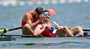 28 July 2021; Martin Macjovic, left, and Milos Vasic of Croatia after finishing 2nd place in the the Men's Pair at the Sea Forest Waterway during the 2020 Tokyo Summer Olympic Games in Tokyo, Japan. Photo by Seb Daly/Sportsfile