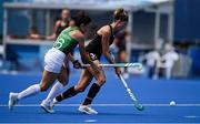 28 July 2021; Hanna Granitzki of Germany in action against Anna O'Flanagan of Ireland during the women's pool A group stage match between Germany and Ireland at the Oi Hockey Stadium during the 2020 Tokyo Summer Olympic Games in Tokyo, Japan. Photo by Brendan Moran/Sportsfile