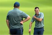 28 July 2021; Rory McIlroy, right, and Shane Lowry of Ireland during a practice round at the Kasumigaseki Country Club during the 2020 Tokyo Summer Olympic Games in Kawagoe, Saitama, Japan. Photo by Ramsey Cardy/Sportsfile