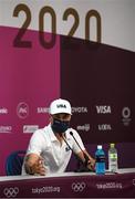 28 July 2021; Justin Thomas of USA during a press conference at the Kasumigaseki Country Club during the 2020 Tokyo Summer Olympic Games in Kawagoe, Saitama, Japan. Photo by Ramsey Cardy/Sportsfile