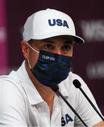 28 July 2021; Justin Thomas of USA during a press conference at the Kasumigaseki Country Club during the 2020 Tokyo Summer Olympic Games in Kawagoe, Saitama, Japan. Photo by Ramsey Cardy/Sportsfile