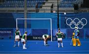 28 July 2021; Ireland players react after Germany scored their fourth goal during the women's pool A group stage match between Germany and Ireland at the Oi Hockey Stadium during the 2020 Tokyo Summer Olympic Games in Tokyo, Japan. Photo by Brendan Moran/Sportsfile