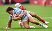 28 July 2021; Luciano Gonalez of Argentina is tackled by Ethan Waddleton of Great Britain during the Men's Rugby Sevens bronze medal match between Great Britain and Argentina at the Tokyo Stadium during the 2020 Tokyo Summer Olympic Games in Tokyo, Japan. Photo by Ramsey Cardy/Sportsfile