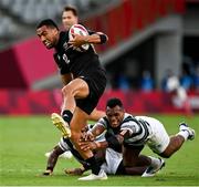 28 July 2021; Sione Molia of New Zealand on his way to scoring his side's second try during the Men's Rugby Sevens gold medal match between Fiji and New Zealand at the Tokyo Stadium during the 2020 Tokyo Summer Olympic Games in Tokyo, Japan. Photo by Ramsey Cardy/Sportsfile