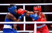 28 July 2021; Rady Adosinda Gramane of Mozambique, right, and Erika Stefania Pachito Jurado of Ecuador during their women's middleweight round of 16 bout at the Kokugikan Arena during the 2020 Tokyo Summer Olympic Games in Tokyo, Japan. Photo by Stephen McCarthy/Sportsfile