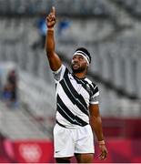 28 July 2021; Vilimoni Botitu of Fiji celebrates at the final whistle of the Men's Rugby Sevens gold medal match between Fiji and New Zealand at the Tokyo Stadium during the 2020 Tokyo Summer Olympic Games in Tokyo, Japan. Photo by Ramsey Cardy/Sportsfile