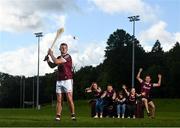 28 July 2021; #HurlingToTheCore ambassador Joe Canning, pictured alongside Áine Flaherty, Ryan Folan, Shíle Flaherty, Sinéad Flaherty and DD Flaherty from Galway who star in this year’s second series of Bord Gáis Energy’s GAAGAABox, which features the most passionate hurling fans across the country filmed in their front-rooms as they experience the agony and ecstasy of following their counties’ fortunes from home. You can watch GAAGAABox on Bord Gáis Energy’s #HurlingToTheCore YouTube channel throughout the Senior Hurling Championship. Photo by David Fitzgerald/Sportsfile