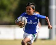 28 July 2021; Ethan Singh, age 7, in action during the Bank of Ireland Leinster Rugby Summer Camp at Kilkenny RFC in Kilkenny. Photo by Matt Browne/Sportsfile