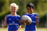 28 July 2021; Anna Maher, age 6, and Ethan Singh, age 7, during the Bank of Ireland Leinster Rugby Summer Camp at Kilkenny RFC in Kilkenny. Photo by Matt Browne/Sportsfile