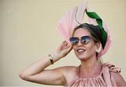 28 July 2021; Racegoer Elizabeth Egan from Cork prior to racing on day three of the Galway Races Summer Festival at Ballybrit Racecourse in Galway. Photo by David Fitzgerald/Sportsfile