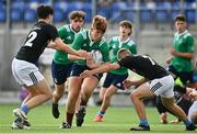 28 July 2021; Fionn Hickey of South East in action against Simon Drea, left, and Edgaras Kucinkas of Metro during the Shane Horgan Cup Round 1 match between Metro and South East at Energia Park in Dublin. Photo by Sam Barnes/Sportsfile