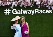 28 July 2021; Racegoers Catherine Furlong from Wexford, left, and Katrina Butler from Waterford during day three of the Galway Races Summer Festival at Ballybrit Racecourse in Galway. Photo by David Fitzgerald/Sportsfile