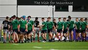 28 July 2021; Players from both sides shake hands after the Shane Horgan Cup Round 1 match between Metro and South East at Energia Park in Dublin. Photo by Sam Barnes/Sportsfile