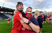 28 July 2021; Cork manager Pat Ryan celebrates with Eoin Downey after their side's victory the Munster GAA Hurling U20 Championship Final match between Cork and Limerick at Páirc Uí Chaoimh in Cork. Photo by Piaras Ó Mídheach/Sportsfile