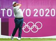 29 July 2021; Shane Lowry of Ireland plays his tee shot on the first hole during round 1 of the men's individual stroke play at the Kasumigaseki Country Club during the 2020 Tokyo Summer Olympic Games in Kawagoe, Saitama, Japan. Photo by Stephen McCarthy/Sportsfile