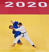 29 July 2021; Ben Fletcher of Ireland, right, and Mukhammadkarim Khurramov of Uzbekistan during their men's -100 kg elimination round of 32 match at the Nippon Budokan during the 2020 Tokyo Summer Olympic Games in Tokyo, Japan. Photo by Ramsey Cardy/Sportsfile