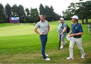 29 July 2021; Rory McIlroy of Ireland with Ireland coach Neil Manchip by 14th green after play was halted due to a weather warning during round 1 of the men's individual stroke play at the Kasumigaseki Country Club during the 2020 Tokyo Summer Olympic Games in Kawagoe, Saitama, Japan. Photo by Stephen McCarthy/Sportsfile