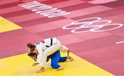 29 July 2021; Anna-Maria Wagner of Germany and Shori Hamada of Japan during their women's -78 kg quarter-final match at the Nippon Budokan during the 2020 Tokyo Summer Olympic Games in Tokyo, Japan. Photo by Ramsey Cardy/Sportsfile