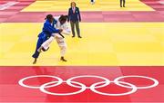 29 July 2021; Madeleine Malonga of France, right, and Kaliema Antomarchi of Cuba during their women's -78 kg quarter-final match at the Nippon Budokan during the 2020 Tokyo Summer Olympic Games in Tokyo, Japan. Photo by Ramsey Cardy/Sportsfile