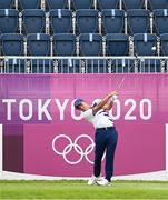 29 July 2021; Collin Morikawa of USA plays from the first tee box during round 1 of the men's individual stroke play at the Kasumigaseki Country Club during the 2020 Tokyo Summer Olympic Games in Kawagoe, Saitama, Japan. Photo by Stephen McCarthy/Sportsfile