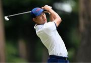 29 July 2021; Collin Morikawa of USA plays a shot on the seventh hole during round 1 of the men's individual stroke play at the Kasumigaseki Country Club during the 2020 Tokyo Summer Olympic Games in Kawagoe, Saitama, Japan. Photo by Stephen McCarthy/Sportsfile