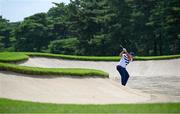 29 July 2021; Patrick Reed of USA plays a shot from a bunker on the eighth hole during round 1 of the men's individual stroke play at the Kasumigaseki Country Club during the 2020 Tokyo Summer Olympic Games in Kawagoe, Saitama, Japan. Photo by Stephen McCarthy/Sportsfile