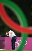 29 July 2021; Tommy Fleetwood of Great Britain plays the 16th during round 1 of the men's individual stroke play at the Kasumigaseki Country Club during the 2020 Tokyo Summer Olympic Games in Kawagoe, Saitama, Japan. Photo by Stephen McCarthy/Sportsfile
