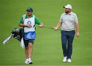 29 July 2021; Shane Lowry of Ireland and caddy Alan Lowry walk the 18th during round 1 of the men's individual stroke play at the Kasumigaseki Country Club during the 2020 Tokyo Summer Olympic Games in Kawagoe, Saitama, Japan. Photo by Stephen McCarthy/Sportsfile