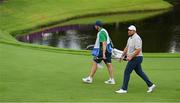 29 July 2021; Shane Lowry of Ireland and caddy Alan Lowry walk the 18th during round 1 of the men's individual stroke play at the Kasumigaseki Country Club during the 2020 Tokyo Summer Olympic Games in Kawagoe, Saitama, Japan. Photo by Stephen McCarthy/Sportsfile