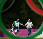 29 July 2021; Shane Lowry of Ireland and caddy Alan Lowry on the 16th during round 1 of the men's individual stroke play at the Kasumigaseki Country Club during the 2020 Tokyo Summer Olympic Games in Kawagoe, Saitama, Japan. Photo by Stephen McCarthy/Sportsfile