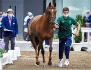 29 July 2021; Cathal Daniels and Rioghan Rua during the eventing horse inspection at the Equestrian Park during the 2020 Tokyo Summer Olympic Games in Tokyo, Japan. Photo by Pierre Costabadie/Sportsfile