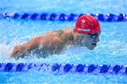 29 July 2021; Jacob Thomas Taylor Peters of Great Britain in action during the heats of the Men's 100m Butterfly at the Tokyo Aquatics Centre during the 2020 Tokyo Summer Olympic Games in Tokyo, Japan. Photo by Ramsey Cardy/Sportsfile
