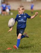 29 July 2021; Conor Campbell, age 8, in action during the Bank of Ireland Leinster Rugby Summer Camp at Blackrock RFC in Dublin. Photo by Matt Browne/Sportsfile
