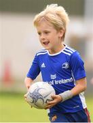 29 July 2021; Carter Wilson, age 7, in action during the Bank of Ireland Leinster Rugby Summer Camp at Westmanstown RFC in Dublin. Photo by Matt Browne/Sportsfile