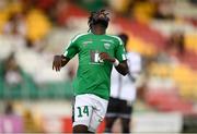 22 July 2021; Ernest Agyiri of Levadia reacts after a missed opportunity during the UEFA Europa Conference League second qualifying round first leg match between Dundalk and Levadia at Tallaght Stadium in Dublin. Photo by Ben McShane/Sportsfile