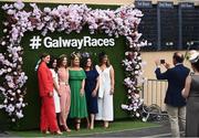 29 July 2021; Ladies pose for a photo prior to racing on day four of the Galway Races Summer Festival at Ballybrit Racecourse in Galway. Photo by David Fitzgerald/Sportsfile