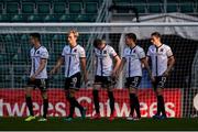 29 July 2021; The Dundalk players take to the pitch prior to the UEFA Europa Conference League second qualifying round second leg match between Levadia and Dundalk at Lillekula Stadium in Tallinn, Estonia. Photo by Joosep Martinson/Sportsfile