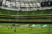 29 July 2021; F91 Dudelange players walk the pitch before the UEFA Europa Conference League second qualifying round second leg match between Bohemians and F91 Dudelange at Aviva Stadium in Dublin. Photo by Eóin Noonan/Sportsfile