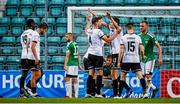 29 July 2021; Dundalk players celebrate after the final whistle during the UEFA Europa Conference League second qualifying round second leg match between Levadia and Dundalk at Lillekula Stadium in Tallinn, Estonia. Photo by Joosep Martinson/Sportsfile