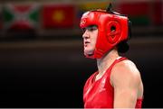 30 July 2021; Kellie Harrington of Ireland during her women's lightweight round of 16 bout with Rebecca Nicoli of Italy at the Kokugikan Arena during the 2020 Tokyo Summer Olympic Games in Tokyo, Japan. Photo by Stephen McCarthy/Sportsfile
