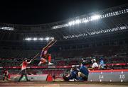 30 July 2021; Liadagmis Povea of Cuba in action during the women's triple jump at the Olympic Stadium during the 2020 Tokyo Summer Olympic Games in Tokyo, Japan. Photo by Ramsey Cardy/Sportsfile