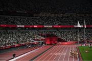 30 July 2021; A general view of empty stands during round 1 of the women's 5000 metres at the Olympic Stadium during the 2020 Tokyo Summer Olympic Games in Tokyo, Japan. Photo by Stephen McCarthy/Sportsfile