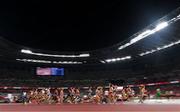 30 July 2021; A general view of runners in action during round 1 of the women's 5000 metres at the Olympic Stadium during the 2020 Tokyo Summer Olympic Games in Tokyo, Japan. Photo by Ramsey Cardy/Sportsfile