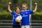 30 July 2021; Ella Vasselin, left age 8, and Olivia Linnane, age 9, during the Bank of Ireland Leinster Rugby Summer Camp at Navan RFC in Navan, Meath. Photo by Matt Browne/Sportsfile